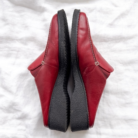 Vintage GH Bass & Co Tiona Oxblood Red Leather Loafer Mules 9.5 Preppy Academia - Picture 6 of 9